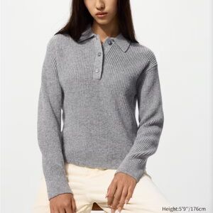 Uniqlo wool blend polo sweater